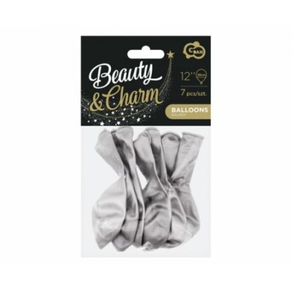Balloons metallic silver 12'' 7 pcs.