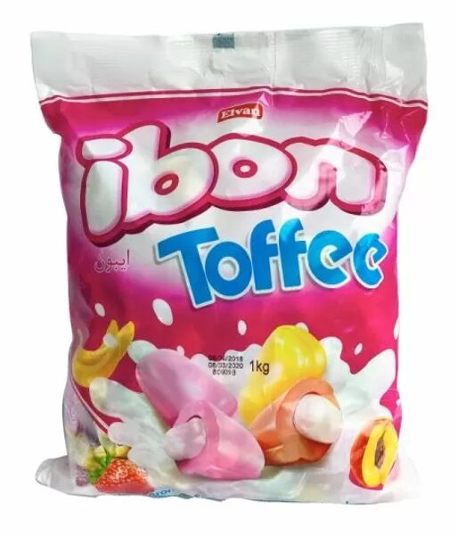 Мягкий ирис с начинкой из ягодно-фруктового сиропа Ibon Toffee, 1kg