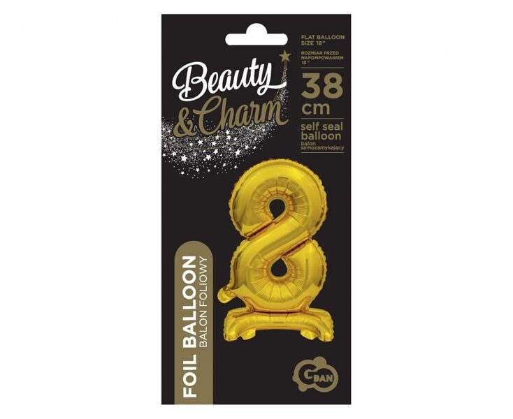 Foil balloon 8 (38 cm) gold