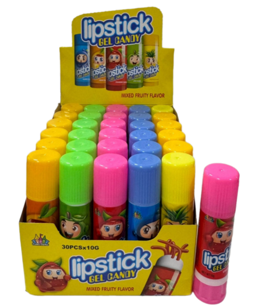 Želejas konfektes Lipstick Gel Candy 10 g x 30 gab.