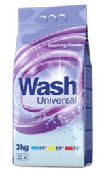 WASH LAUNDRY POWDER UNIVERSAL 3KG