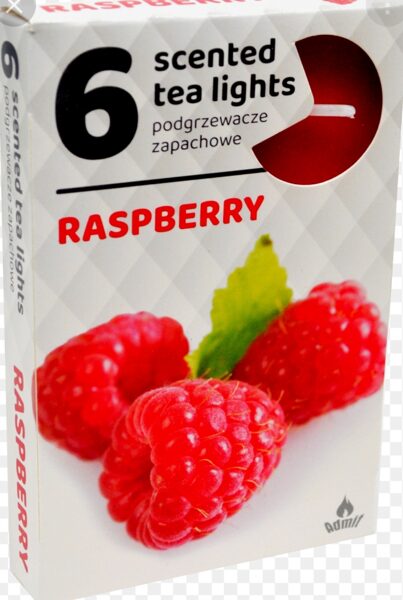 Scented tea candles (6 pcs) - RASPBERRY