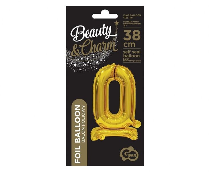 Foil balloon 0 (38 cm) gold