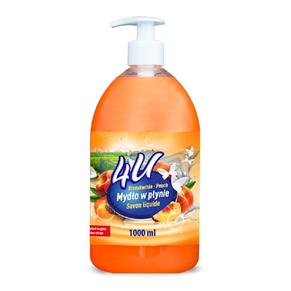 4U liquid cream soap 1000ml Peach