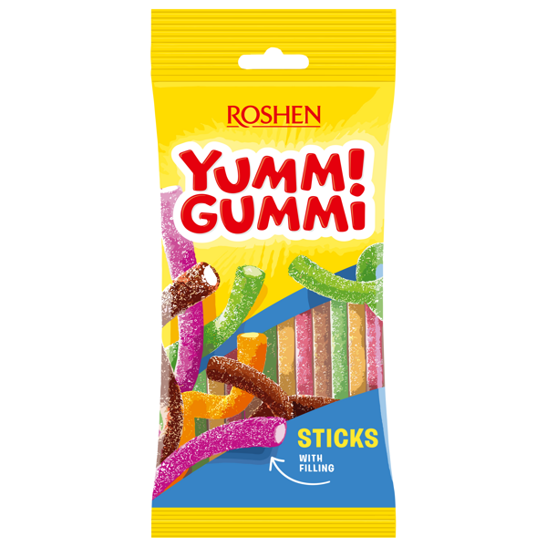 Želejkonfektes YUMMI GUMMY sticks 70 g