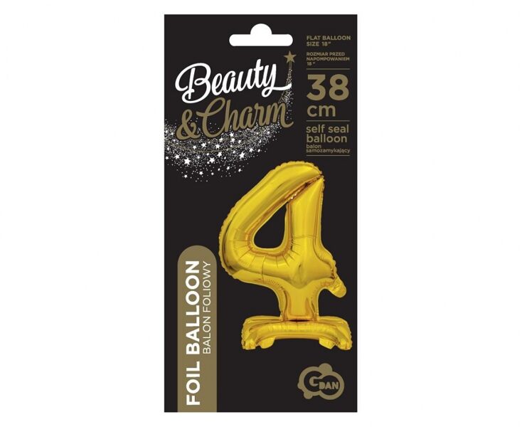 Foil balloon 4 (38 cm) gold