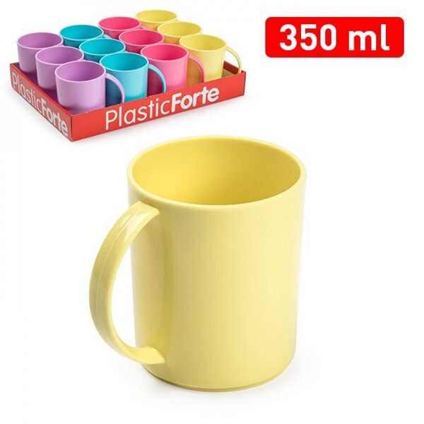 Plastic cup 350ml (12 colored mugs in a pack)