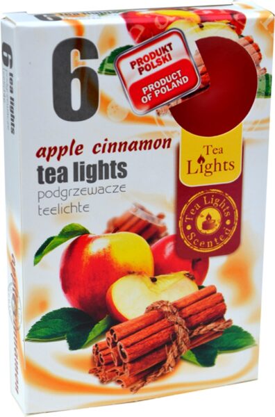 Scented tea candles (6 pcs) - APPLE CINNAMON