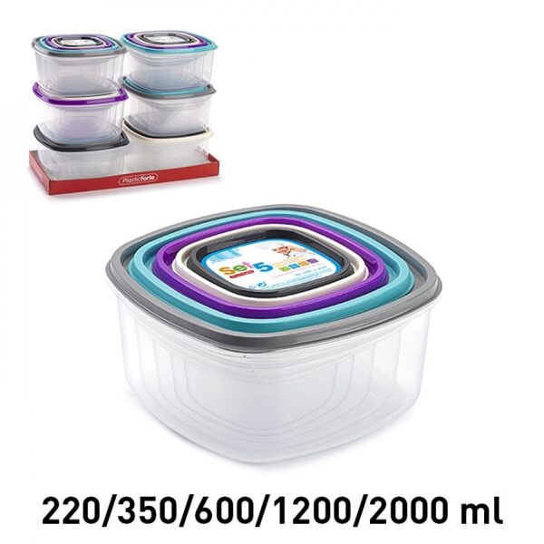 Set of food storage boxes 5 pcs