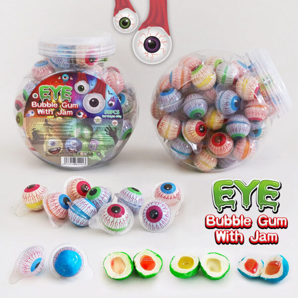Chewing gum eye bubble gum with jam (50 pcs x 13 g)