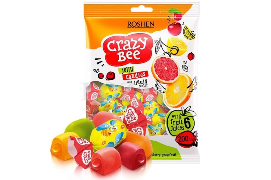 Roshen jellied sweets (unglazed) crazy Bee FRUITY 1 kg.