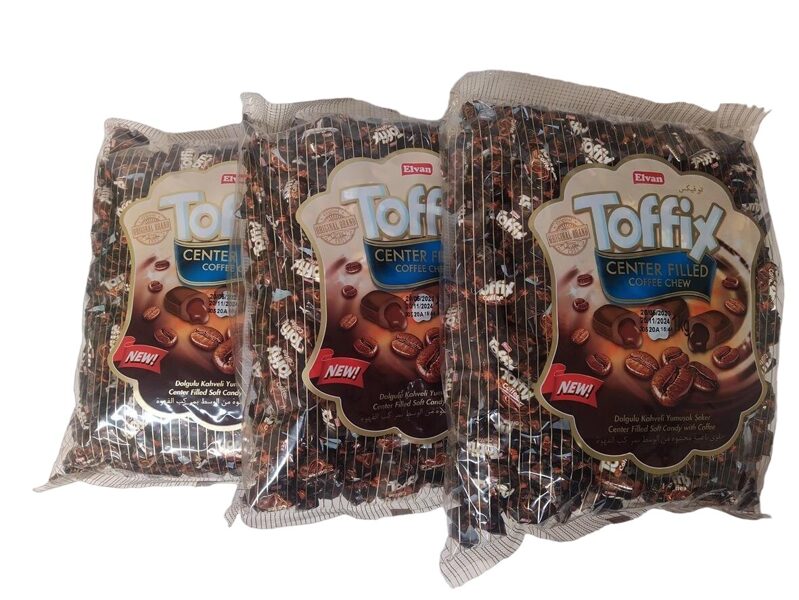 Мягкая карамель с кофейной начинкой Toffix, 1 кг х 3 шт.