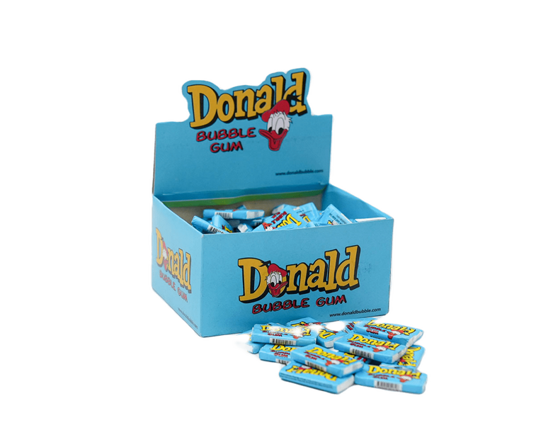Chewing gum Donald Blue 4.5 g x 100 pieces.