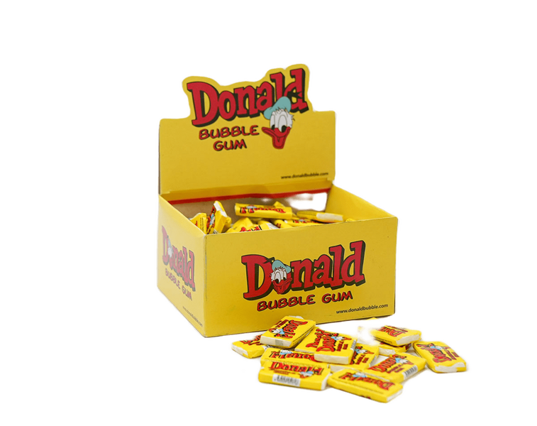 Chewing gum Donald Yellow 4.5 g x 100 pieces.