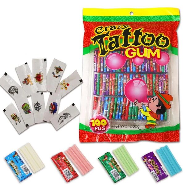 Жвачки Crazy Tattoo Gum, 2.5 г x 100 шт.