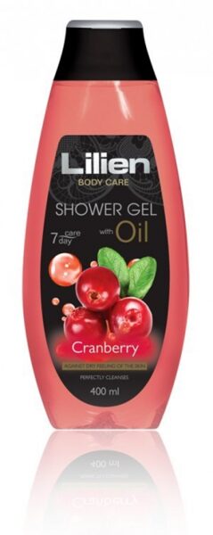 LILIEN dušas želeja ar eļļu 400ml. Dzērveņu