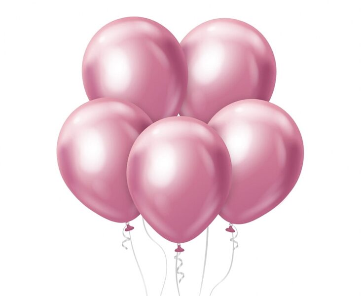 Balloons metallic pink 12'' 7 pcs.