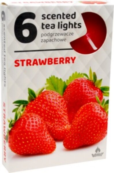 Scented tea candles (6 pcs) - STRAWBERRY