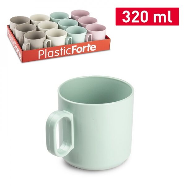 Plastic cup 320ml (12 colored mugs in a pack)