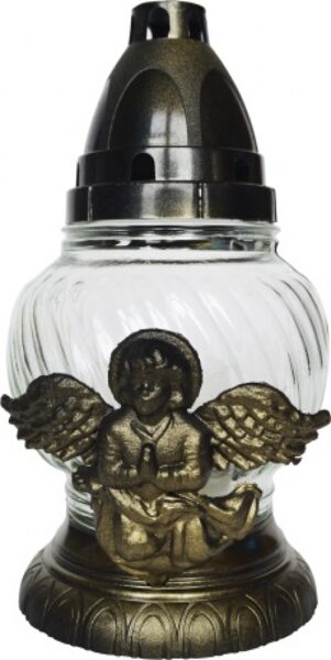 Grave candle with engel 19 cm