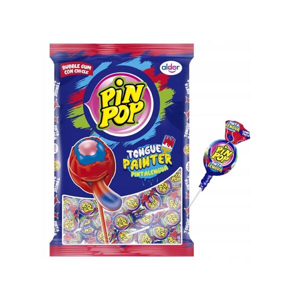 Caramel with chewing gum PIN POP Tongue painter 48 pcs x 17 gr.