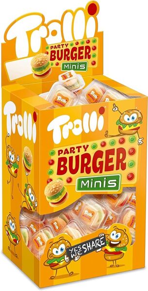 Jelly candy Trolli Burger Minis, 10 g x 80 pieces.